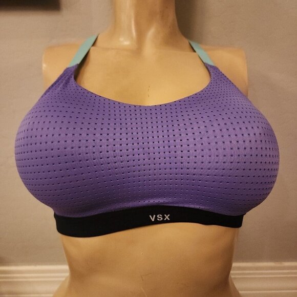 Victorias Secret VSX Bra 34C Purple Wireless Slip On Lined - Picture 1 of 5